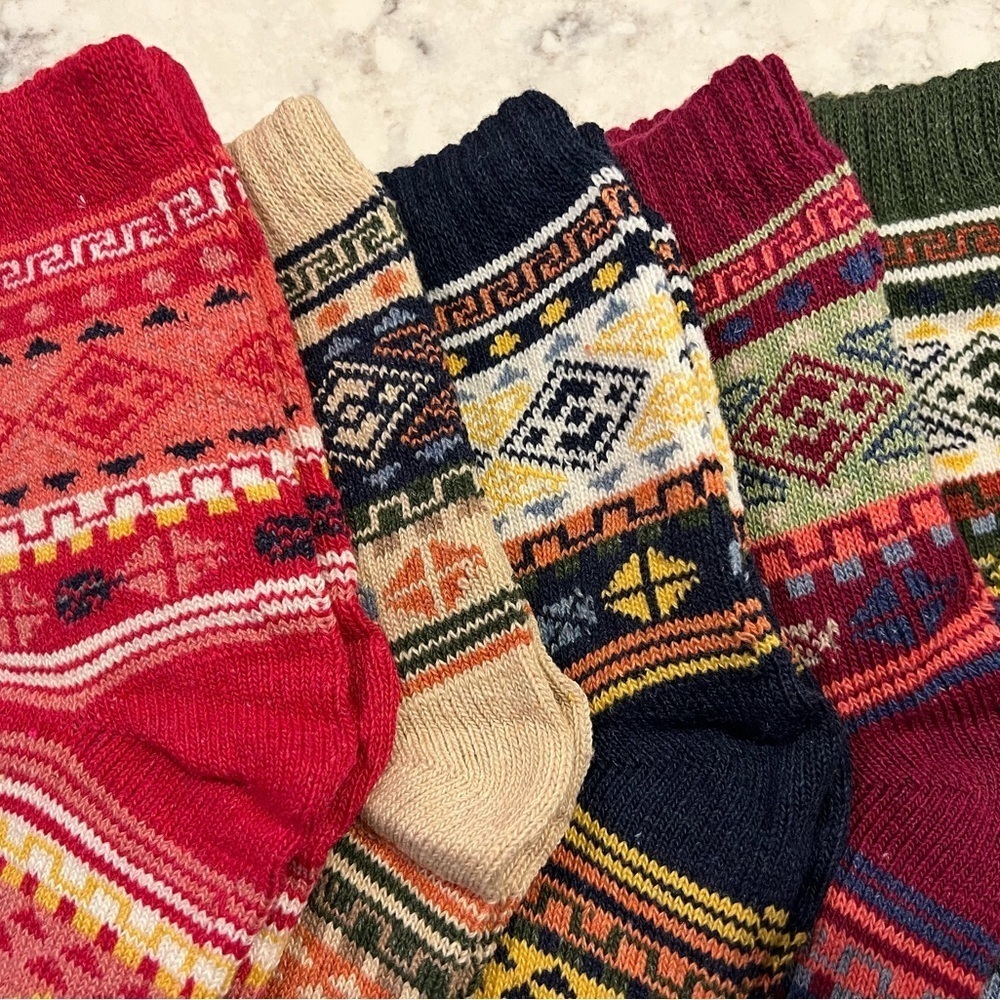 5 pack women’s winter cold weather multi color thermal knit crew socks size 6-10 - Picture 4 of 9